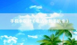 手机卡区别（电话卡和手机卡）