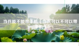 当兵能不能带手机（当兵可以不可以带手机）