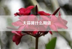 大蒜算什么期货