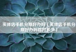 实体店手机分期好办吗（实体店手机分期好办吗首付多少）