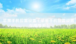 苹果手机位置设置（苹果手机位置设置在哪里关）