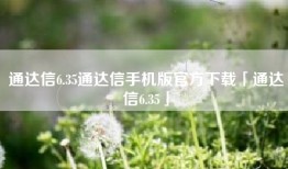 通达信6.35通达信手机版官方下载「通达信6.35」