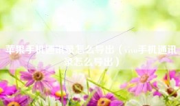 苹果手机通讯录怎么导出（vivo手机通讯录怎么导出）