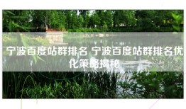 宁波百度站群排名 宁波百度站群排名优化策略揭秘