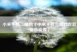 小米手机二维码（小米手机二维码收款语音设置）