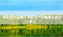 手机生产日期（手机生产日期多久算正常）