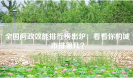 全国问政效能排行榜出炉，看看你的城市排第几？