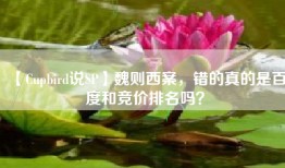 【Cupbird说SP】魏则西案，错的真的是百度和竞价排名吗？