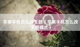 苹果手机怎么改主题（苹果手机怎么改主题模式）