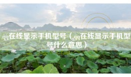 qq在线显示手机型号（qq在线显示手机型号什么意思）