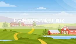 自己的网站怎么样推广优化