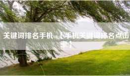 关键词排名手机 s【手机关键词排名点击率】