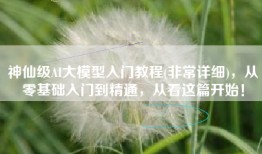 神仙级AI大模型入门教程(非常详细)，从零基础入门到精通，从看这篇开始！