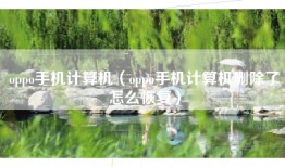 oppo手机计算机（oppo手机计算机删除了怎么恢复）