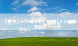 手机为什么会漏液（手机为什么会漏液修复）