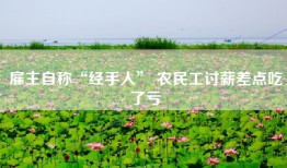 雇主自称“经手人” 农民工讨薪差点吃了亏