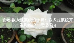 软考-嵌入式系统设计师：嵌入式系统开发和维护：笔记(九)]