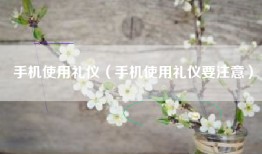 手机使用礼仪（手机使用礼仪要注意）