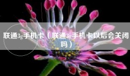 联通3g手机卡（联通3g手机卡以后会关闭吗）