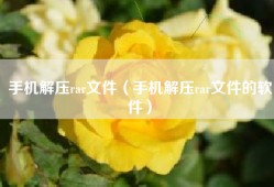 手机解压rar文件（手机解压rar文件的软件）