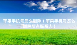 苹果手机号怎么删除（苹果手机号怎么删除所有联系人）
