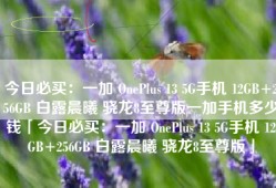 今日必买：一加 OnePlus 13 5G手机 12GB+256GB 白露晨曦 骁龙8至尊版一加手机多少钱「今日必买：一加 OnePlus 13 5G手机 12GB+256GB 白露晨曦 骁龙8至尊版」