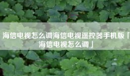 海信电视怎么调海信电视遥控器手机版「海信电视怎么调」