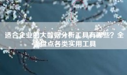 适合企业的大数据分析工具有哪些？全面盘点各类实用工具