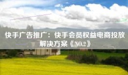 快手广告推广：快手会员权益电商投放解决方案《NO.2》