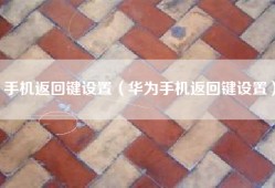 手机返回键设置（华为手机返回键设置）
