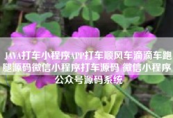 JAVA打车小程序APP打车顺风车滴滴车跑腿源码微信小程序打车源码 微信小程序 公众号源码系统