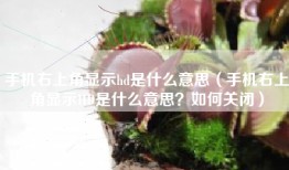 手机右上角显示hd是什么意思（手机右上角显示HD是什么意思？如何关闭）