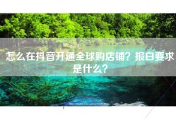 怎么在抖音开通全球购店铺？报白要求是什么？