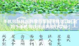 手机可以托运吗放行李箱手机可以托运吗「手机可以托运吗放行李箱」