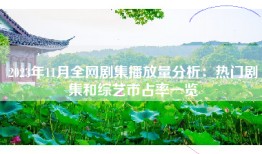 2023年11月全网剧集播放量分析：热门剧集和综艺市占率一览