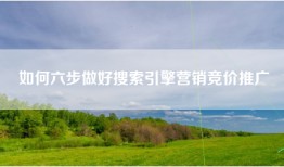 如何六步做好搜索引擎营销竞价推广