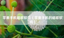 苹果手机唱歌软件（苹果手机的唱歌软件）
