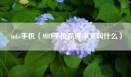 mbi手机（MBI手机品牌中文叫什么）