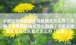 手机没插耳机显示耳机模式怎么办【详解】手机耳机模式怎么取消「手机没插耳机显示耳机模式怎么办【详解】」