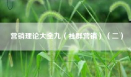 营销理论大全九（社群营销）（二）