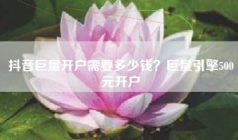 抖音巨量开户需要多少钱？巨量引擎500元开户
