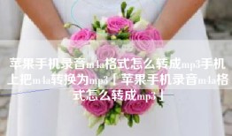 苹果手机录音m4a格式怎么转成mp3手机上把m4a转换为mp3「苹果手机录音m4a格式怎么转成mp3」