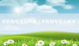 手机短号怎么开通（手机短号怎么取消）