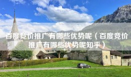 百度竞价推广有哪些优势呢（百度竞价推广有哪些优势呢知乎）