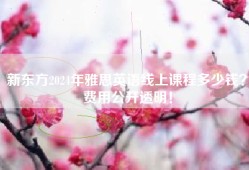 新东方2024年雅思英语线上课程多少钱？费用公开透明！