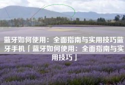 蓝牙如何使用：全面指南与实用技巧蓝牙手机「蓝牙如何使用：全面指南与实用技巧」
