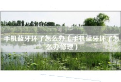 手机蓝牙坏了怎么办（手机蓝牙坏了怎么办修理）