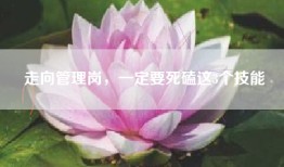 走向管理岗，一定要死磕这3个技能