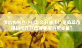 微信视频号小店怎么开通山竹葡萄草莓樱桃榴莲荔枝菠萝蜜香蕉类目？