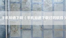 手机知道下载（手机知道下载过的软件）